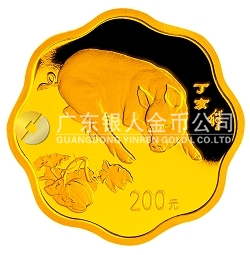 2007中国丁亥（猪）年金银纪念币1/2盎司梅花形金质纪念币