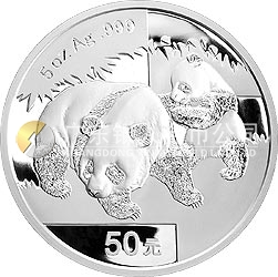 2008版熊猫金银纪念币5盎司圆形银质纪念币