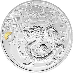 2012中国壬辰（龙）年金银纪念币1盎司圆形银质纪念币