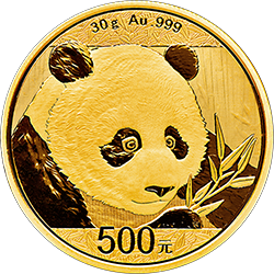 2018版熊猫金银纪念币30克圆形金质纪念币