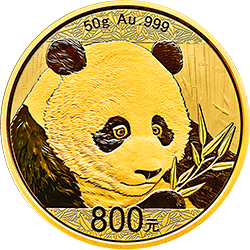2018版熊猫金银纪念币50克圆形金质纪念币