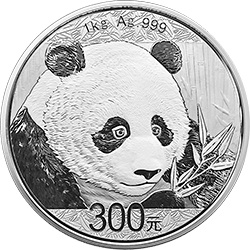2018版熊猫金银纪念币1公斤圆形银质纪念币