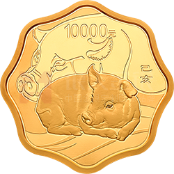 2019中国己亥（猪）年金银纪念币1公斤梅花形金质纪念币