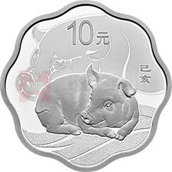 2019中国己亥（猪）年金银纪念币30克梅花形银质纪念币
