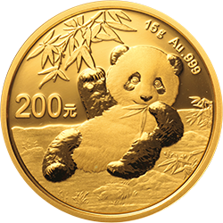 2020版熊猫金银纪念币15克圆形金质纪念币
