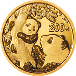 2021版熊猫金银纪念币15克圆形金质纪念币