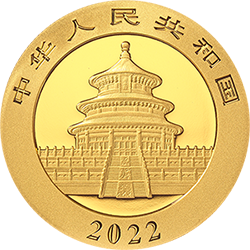 2022版熊猫贵金属纪念币15克圆形金质纪念币
