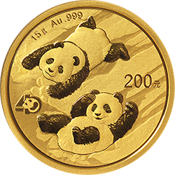 2022版熊猫贵金属纪念币15克圆形金质纪念币
