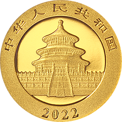 2022版熊猫贵金属纪念币1克圆形金质纪念币
