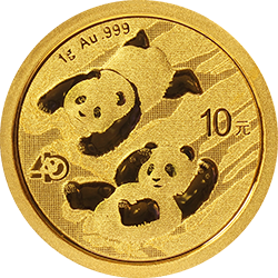 2022版熊猫贵金属纪念币1克圆形金质纪念币