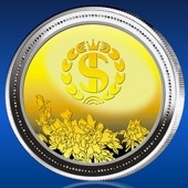 2013年3月金穗公司银镶金纪念币订做,银镶金纪念币订制