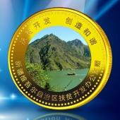 2011年4月：定制新疆政府纯金纪念币定制纯金纪念章定制