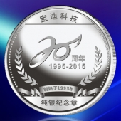 2015年2月定制：广州宝迪科技公司成立20周年纯银纪念章定制