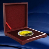 2015年9月定制　深圳国康纯银包金纪念币定制、纯银镶纯金币定制