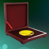 2016年1月定制　广东金漾公司纯银币表面镀金纪念币定制