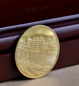 西藏拉萨布达拉宫金质纪念币,黄金纪念币,纯金纪念章