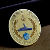 中国海军三亚舰定做金币,定制金币,制作金币,金币厂家