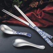 定制纯银勺子铸造、纯银筷子生产制作、纯银餐具定做